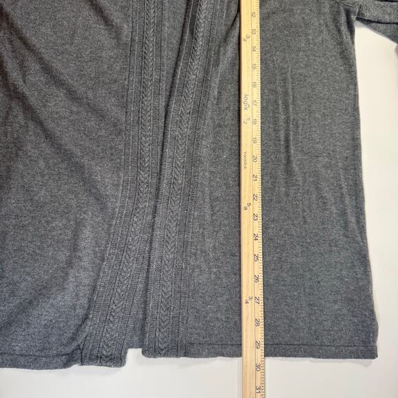 Talbots Women’s Gray Open Front Cardigan Sweater Ribbed size XL Minimalist Cozy - Picture 6 of 8